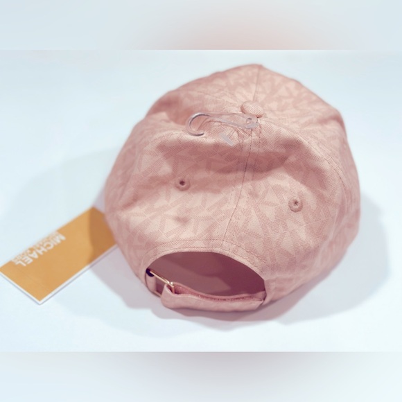 Michael Kors Women All Over Logo Stretch Cotton Pink Cap - One Size - Picture 4 of 9